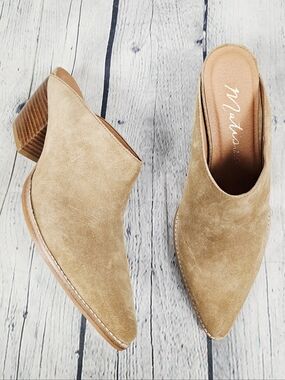 MATISSE | Cammy suede leather pointed toe slip-on heeled mules shoes